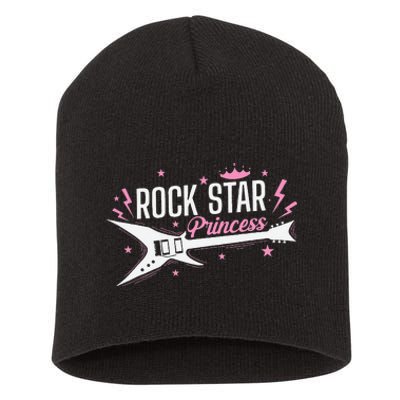 Rock Star Princess Guitar Music Short Acrylic Beanie