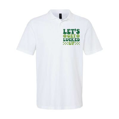 Retro St Patty's Day Lets Get Lucked Up Irish Shamrock St Patricks Day Softstyle Adult Sport Polo