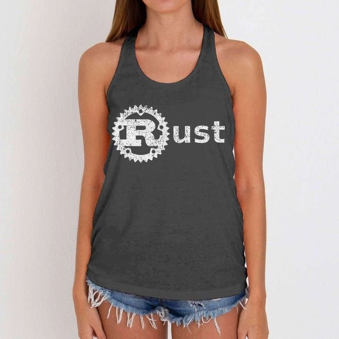 Rust Software Programming Developing And Coding Community Women's Knotted Racerback Tank