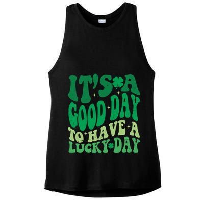 Retro St Patricks Day Irish Its A Good Day To Have A Lucky Day Ladies PosiCharge Tri-Blend Wicking Tank