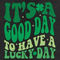 Retro St Patricks Day Irish Its A Good Day To Have A Lucky Day 7 Panel Mesh Trucker Snapback Hat