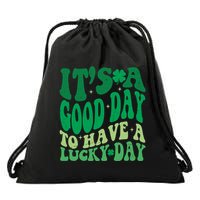 Retro St Patricks Day Irish Its A Good Day To Have A Lucky Day Drawstring Bag