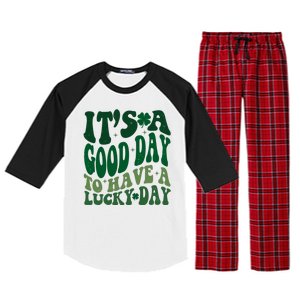 Retro St Patricks Day Irish Its A Good Day To Have A Lucky Day Raglan Sleeve Pajama Set