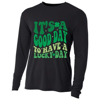 Retro St Patricks Day Irish Its A Good Day To Have A Lucky Day Cooling Performance Long Sleeve Crew