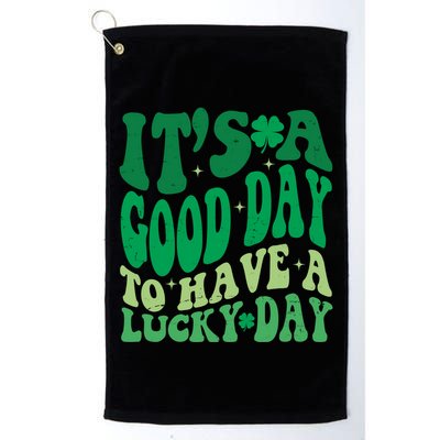 Retro St Patricks Day Irish Its A Good Day To Have A Lucky Day Golf Towel