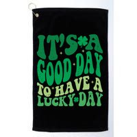 Retro St Patricks Day Irish Its A Good Day To Have A Lucky Day Golf Towel