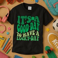 Retro St Patricks Day Irish Its A Good Day To Have A Lucky Day Kids T-Shirt