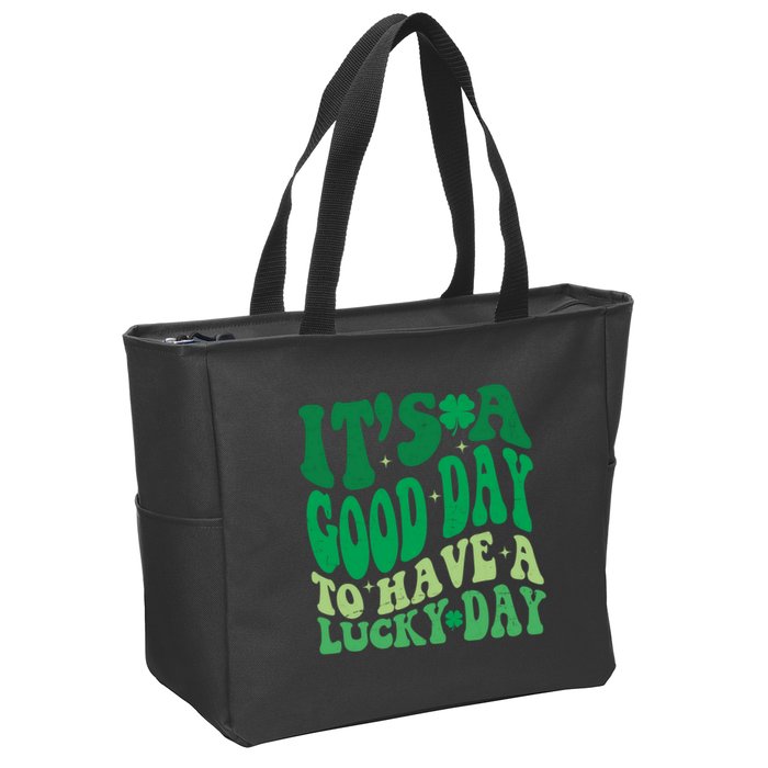 Retro St Patricks Day Irish Its A Good Day To Have A Lucky Day Zip Tote Bag