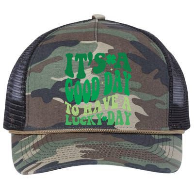 Retro St Patricks Day Irish Its A Good Day To Have A Lucky Day Retro Rope Trucker Hat Cap