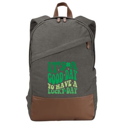 Retro St Patricks Day Irish Its A Good Day To Have A Lucky Day Cotton Canvas Backpack