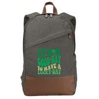 Retro St Patricks Day Irish Its A Good Day To Have A Lucky Day Cotton Canvas Backpack