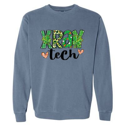 Radiology St. PatrickS Day Xray Tech Leopard Shamrock Garment-Dyed Sweatshirt