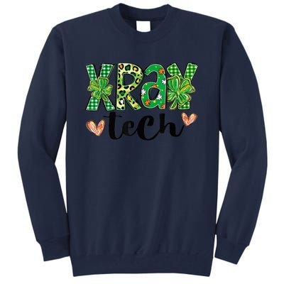 Radiology St. PatrickS Day Xray Tech Leopard Shamrock Tall Sweatshirt