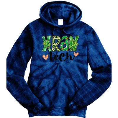 Radiology St. PatrickS Day Xray Tech Leopard Shamrock Tie Dye Hoodie