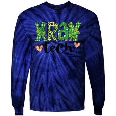 Radiology St. PatrickS Day Xray Tech Leopard Shamrock Tie-Dye Long Sleeve Shirt