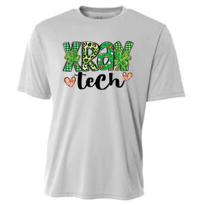 Radiology St. PatrickS Day Xray Tech Leopard Shamrock Cooling Performance Crew T-Shirt