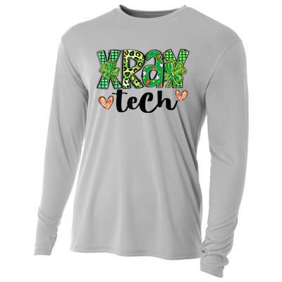 Radiology St. PatrickS Day Xray Tech Leopard Shamrock Cooling Performance Long Sleeve Crew