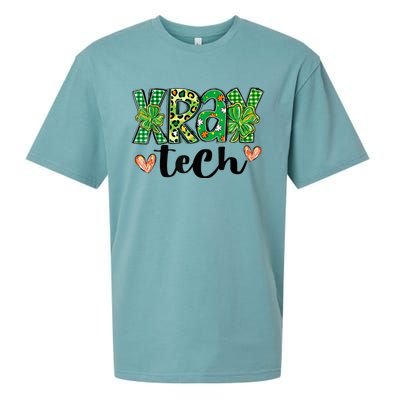 Radiology St. PatrickS Day Xray Tech Leopard Shamrock Sueded Cloud Jersey T-Shirt