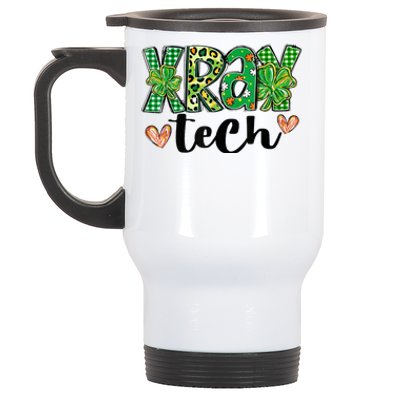 Radiology St. PatrickS Day Xray Tech Leopard Shamrock Stainless Steel Travel Mug