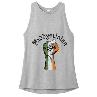 Retro Strong Paddystinian Irish Palestine Flag Ladies PosiCharge Tri-Blend Wicking Tank