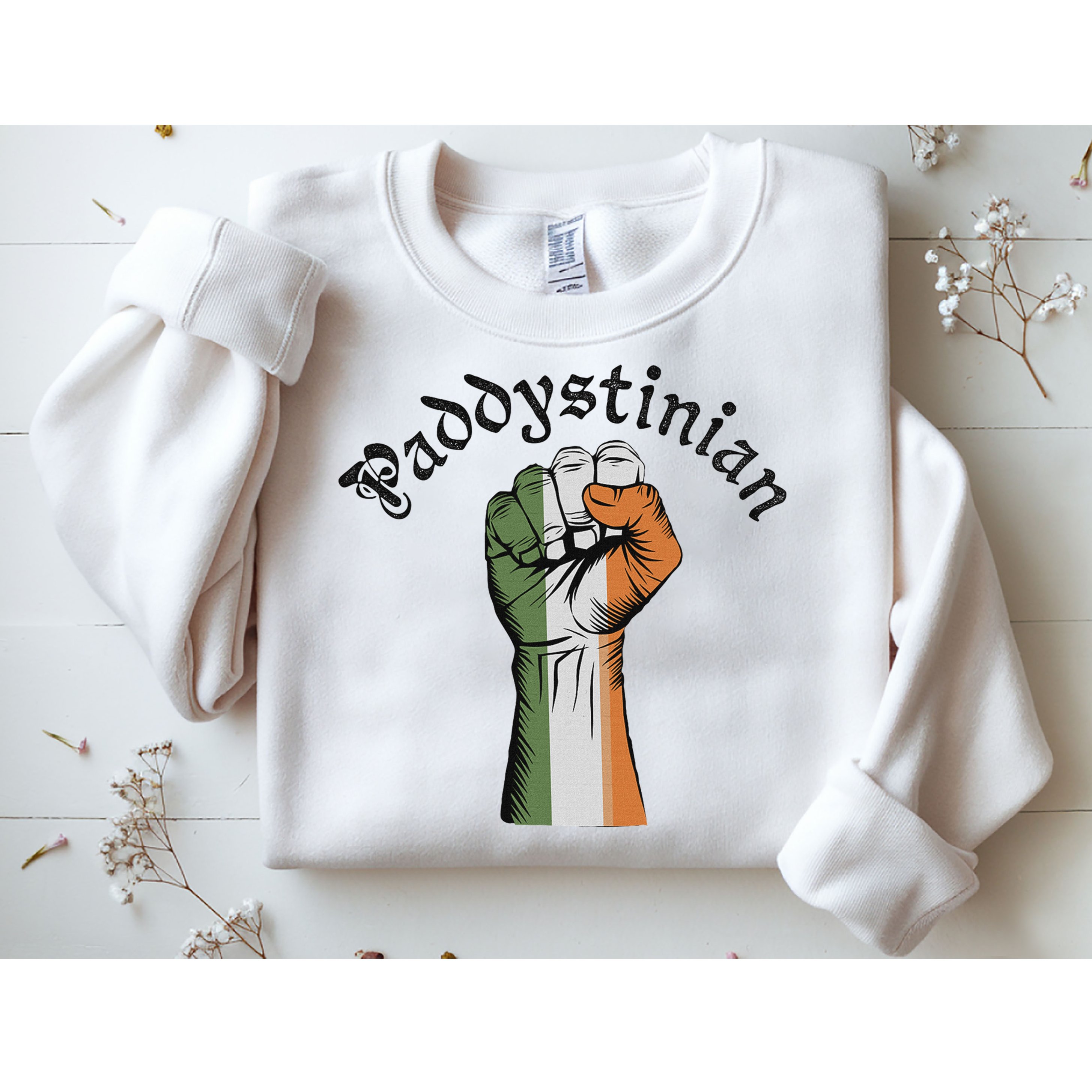 Retro Strong Paddystinian Irish Palestine Flag Sweatshirt