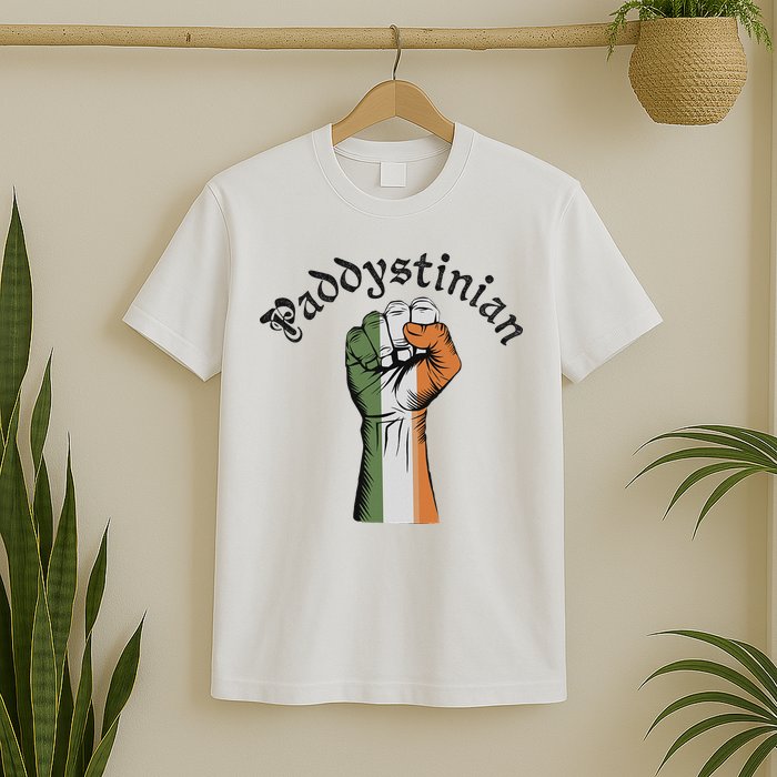 Retro Strong Paddystinian Irish Palestine Flag T-Shirt