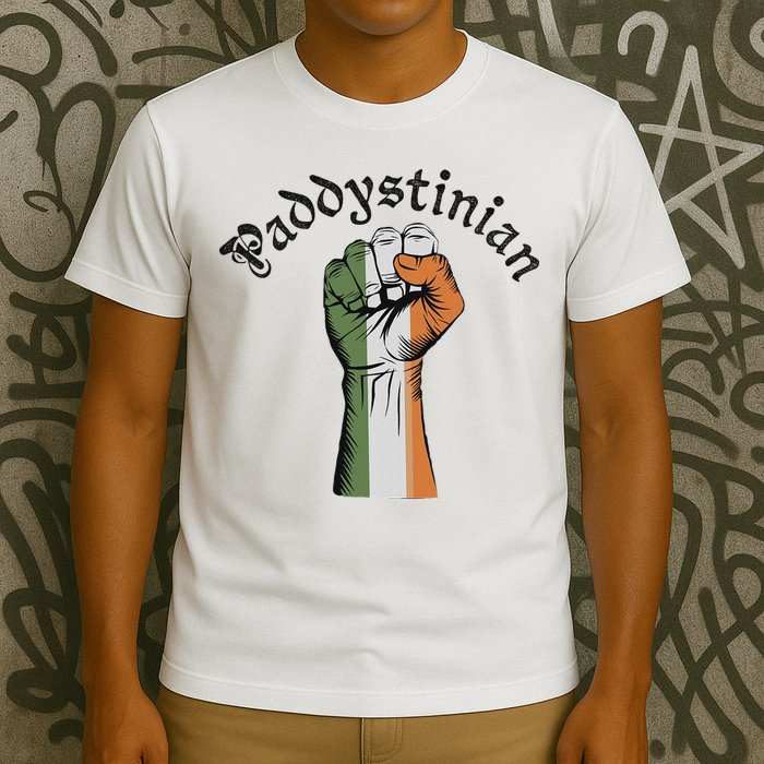 Retro Strong Paddystinian Irish Palestine Flag T-Shirt
