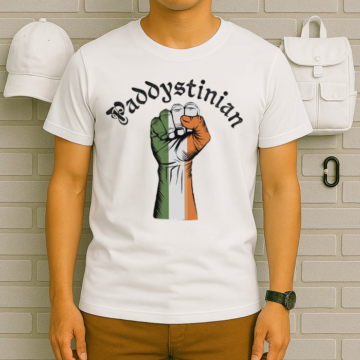 Retro Strong Paddystinian Irish Palestine Flag T-Shirt