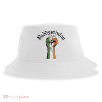 Retro Strong Paddystinian Irish Palestine Flag Sustainable Bucket Hat
