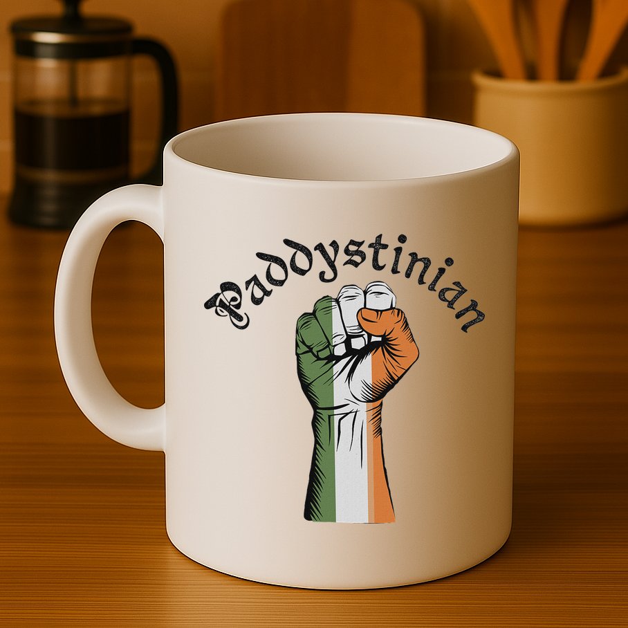 Retro Strong Paddystinian Irish Palestine Flag Mug