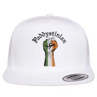 Retro Strong Paddystinian Irish Palestine Flag Flat Bill Trucker Hat