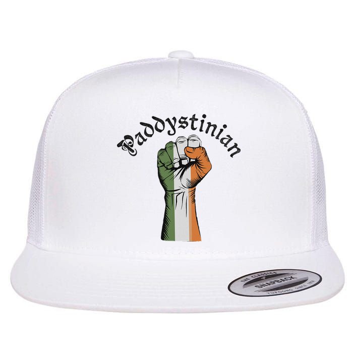 Retro Strong Paddystinian Irish Palestine Flag Flat Bill Trucker Hat