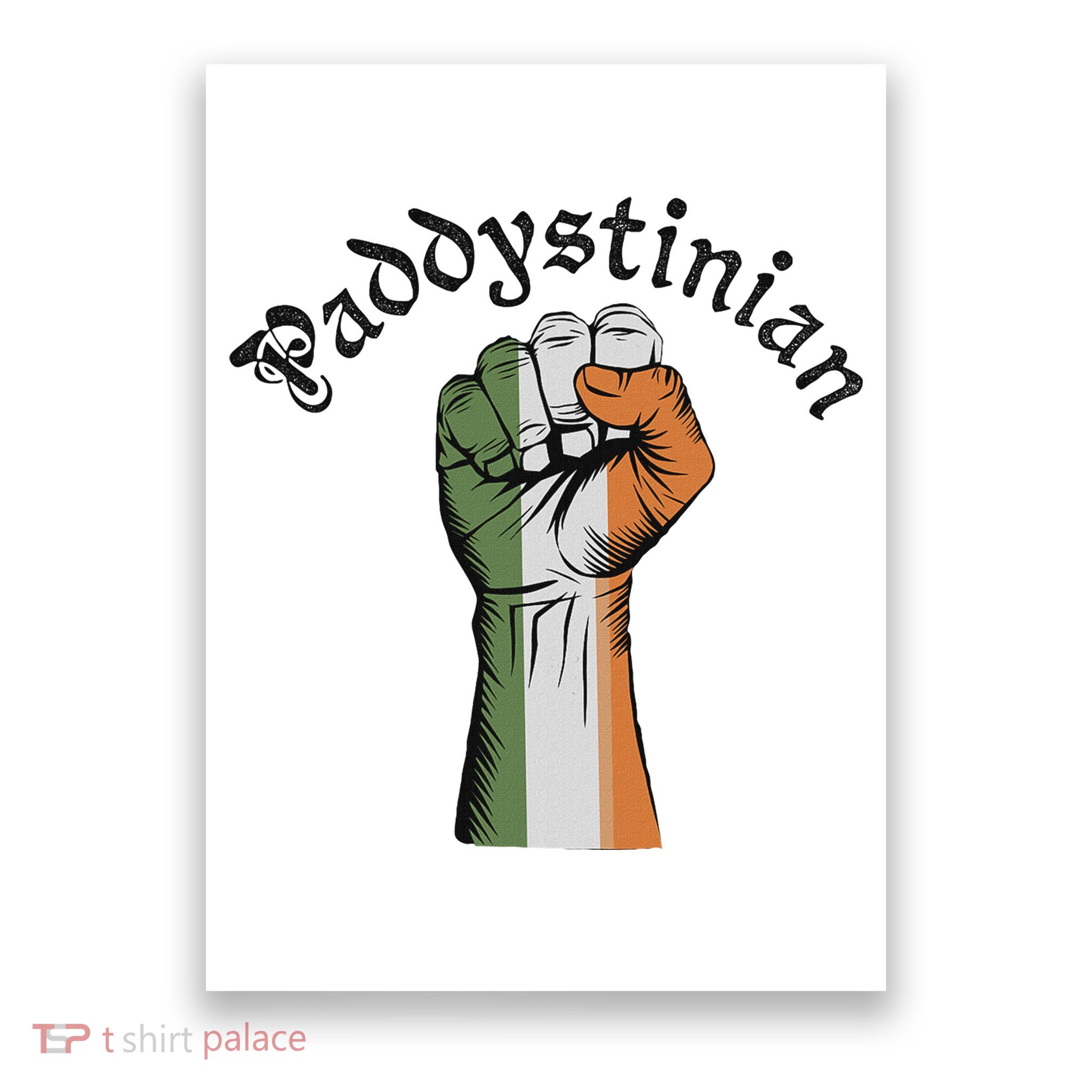 Retro Strong Paddystinian Irish Palestine Flag Poster