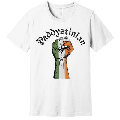 Retro Strong Paddystinian Irish Palestine Flag Premium T-Shirt
