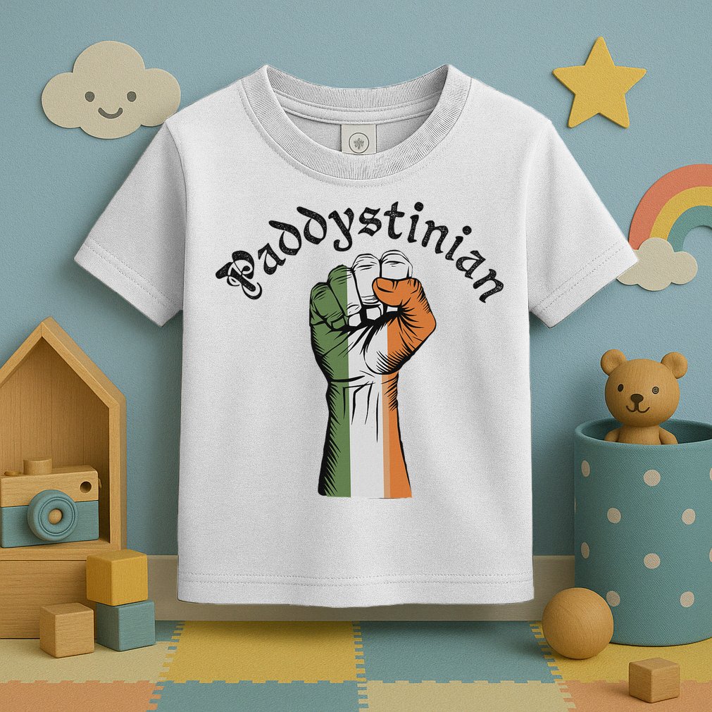 Retro Strong Paddystinian Irish Palestine Flag Toddler T-Shirt