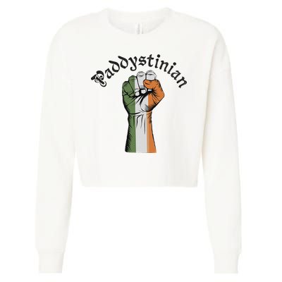 Retro Strong Paddystinian Irish Palestine Flag Cropped Pullover Crew