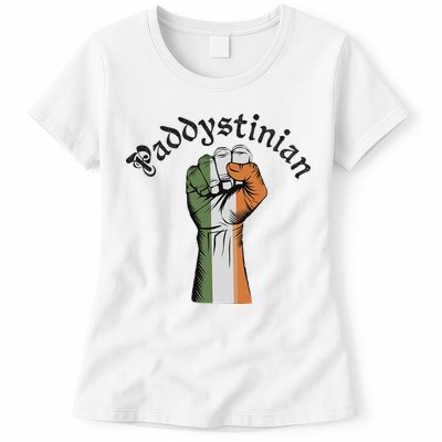 Retro Strong Paddystinian Irish Palestine Flag Womens T-Shirt