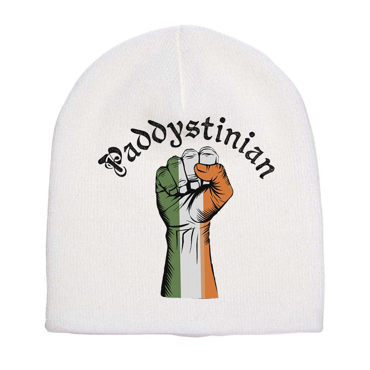 Retro Strong Paddystinian Irish Palestine Flag Short Acrylic Beanie