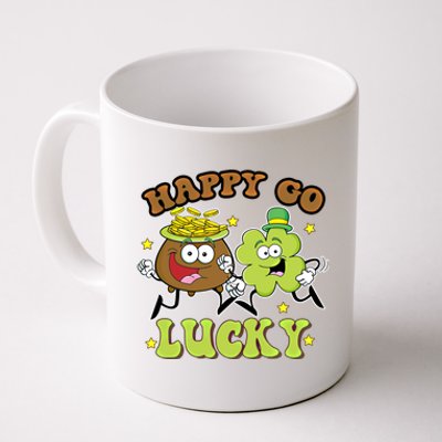 Retro St Patrick's Day Happy Go Lucky Pot Of Gold Clover Cool Gift Coffee Mug