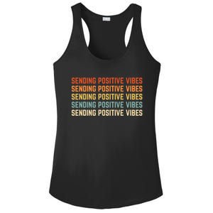 Retro Sending Positive Vibes Saying Ladies PosiCharge Competitor Racerback Tank