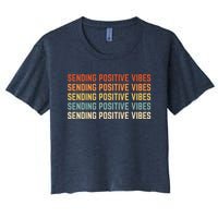 Retro Sending Positive Vibes Saying Women's Crop Top Tee