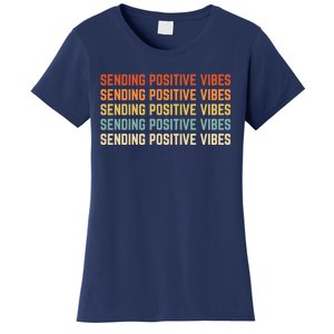 Retro Sending Positive Vibes Saying Women's T-Shirt