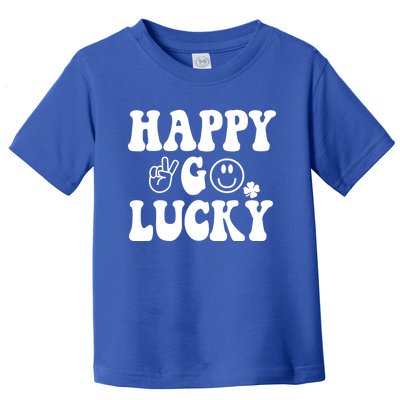 Retro St Patrick's Day Happy Go Lucky Shamrock Irish Clover Gift Toddler T-Shirt