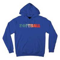 Retro Softball Player Vintage Pitcher Catcher Softball Great Gift Hoodie