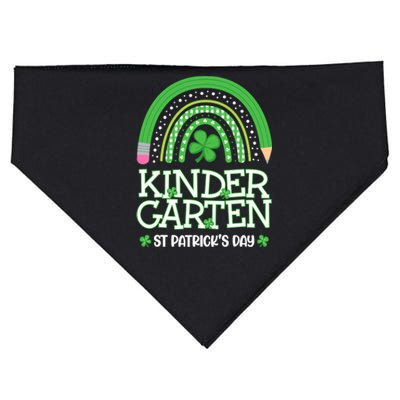 Rainbow St Patricks Day Kindergarten Teacher Wo Girl USA-Made Doggie Bandana