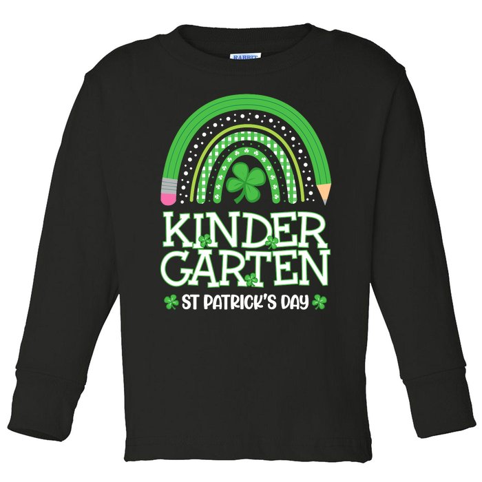 Rainbow St Patricks Day Kindergarten Teacher Wo Girl Toddler Long Sleeve Shirt