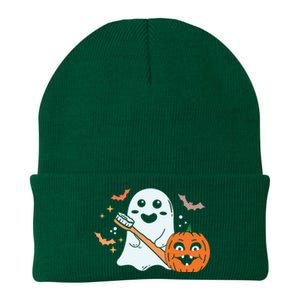 Retro Spooky Pediatric Dentist Dental Assistance Halloween Meaningful Gift Knit Cap Winter Beanie