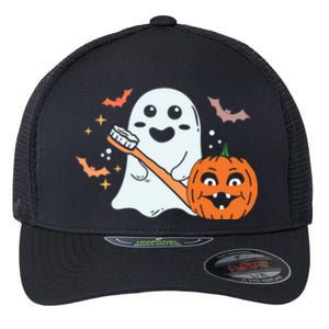 Retro Spooky Pediatric Dentist Dental Assistance Halloween Meaningful Gift Flexfit Unipanel Trucker Cap