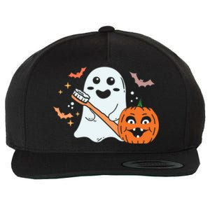 Retro Spooky Pediatric Dentist Dental Assistance Halloween Meaningful Gift Wool Snapback Cap