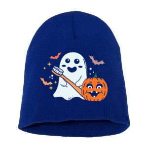 Retro Spooky Pediatric Dentist Dental Assistance Halloween Meaningful Gift Short Acrylic Beanie